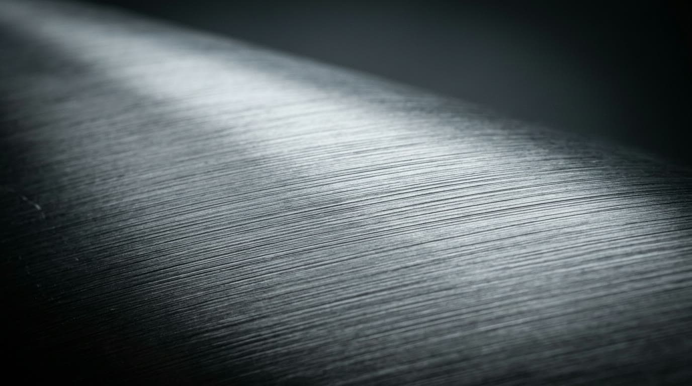 Brushed metal surface, close up